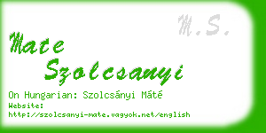 mate szolcsanyi business card